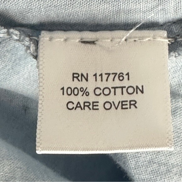 MPH Collection Chambray Button Up V-neck Sheath Midi Dress S - Picture 6 of 8